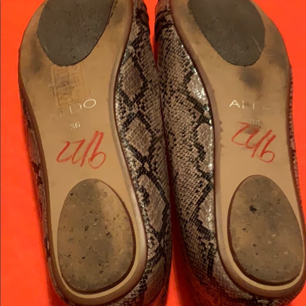 ALDO SNAKE PRINT FLATS SHOES LEATHER SIZE 6 - Picture 9 of 15